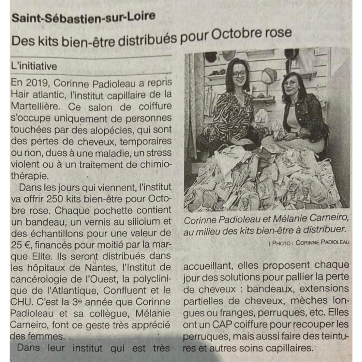 Article ouest france octobre rose kit bien etre elite hair international hair atlantic